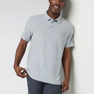 VUORI ACE POLO Men's Gray Polo Shirt, Gray, Medium